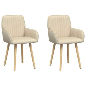 vidaXL Esszimmerst&uuml;hle 2 stk. Stoff Creme 56,5 x 50 x 87,5 cm