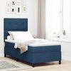 vidaXL Boxspringbett mit Matratze mit Kopfteil Blau 90 x 200 cm Stoff