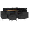vidaXL Gartensofa-set mit Kissen 9 pcs Schwarz Poly-Rattan