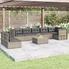 vidaXL 8-tlg. Garten-Lounge-Set mit Kissen Grau Poly Rattan