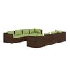 vidaXL 9-tlg. Garten-Lounge-Set mit Kissen Poly Rattan Braun
