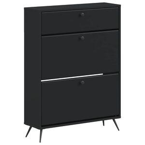 vidaXL Schuhschrank BREDA 78 x 24 x 103 cm Holzwerkstoff Schwarz