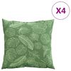 vidaXL Streupillows Blatt 4 pcs Blattmuster 40 x 40 cm Polyesterstoff