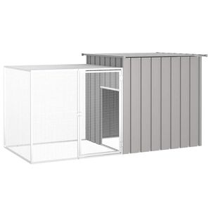 vidaXL Kaninchenk&auml;fig Grau 200x91x100 cm Verzinkter Stahl