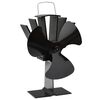 vidaXL Ofenventilator W&auml;rmebetrieben 3 Bl&auml;tter Schwarz