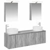 vidaXL Badezimmerschrank-Set 5 stk. Grau Sonoma Holzwerkstoff