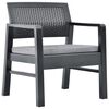 vidaXL 3-tlg. Garten-Lounge-Set mit Auflagen Kunststoff Grau