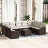 vidaXL Gartensofa-set mit Speicher Braun und Creme Poly-Rattan