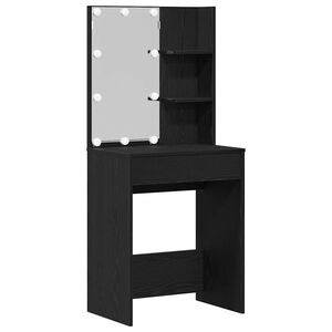 vidaXL Schminktisch mit Regal Schwarz Eichen-Optik 60 x 40 x 140 cm