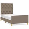 vidaXL Bettgestell ohne Matratze Taupe 100x200 cm Stoff