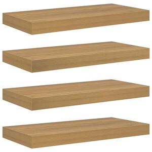 vidaXL Wandregal Wandmontiert 4 pcs Braun 50 x 23 x 4 cm Holzwerkstoff