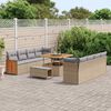 vidaXL Garten-Sofa-Set mit Kissen 11 pcs Beige und Hellgrau