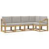 vidaXL Outdoor-Sofagarnitur mit Kissen 5 pcs Wei&szlig; und Hellgrau