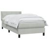 vidaXL Boxspringbett mit Matratze Hellgrau 90x210 cm Samt