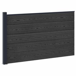 vidaXL zaunset 175 x 105 cm WPC und Aluminium Schwarz