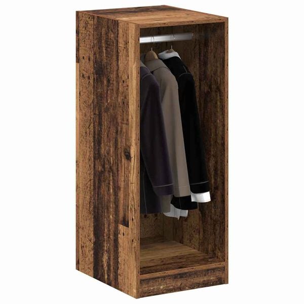 vidaXL Kleiderschrank mit Regal mit Speicher Altholz 41 x 48 x 102 cm