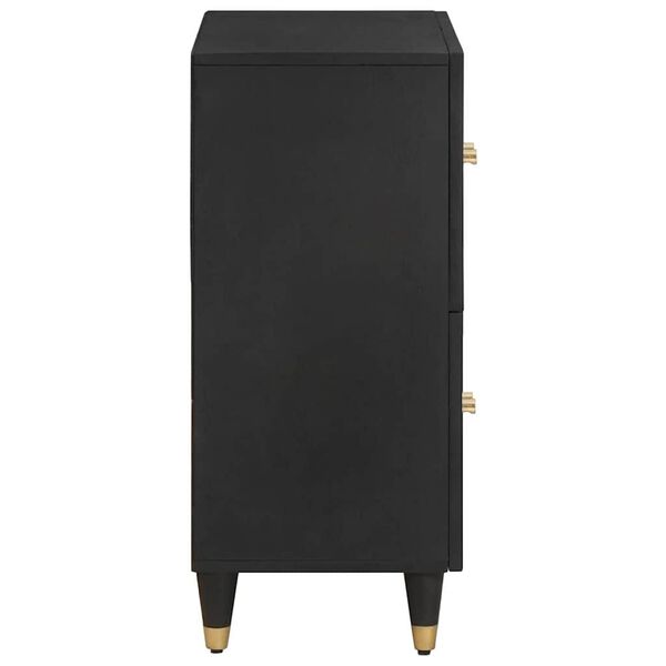 vidaXL Sideboard mit Regal Schwarz 60 x 33 x 75 cm Massivholz Mango