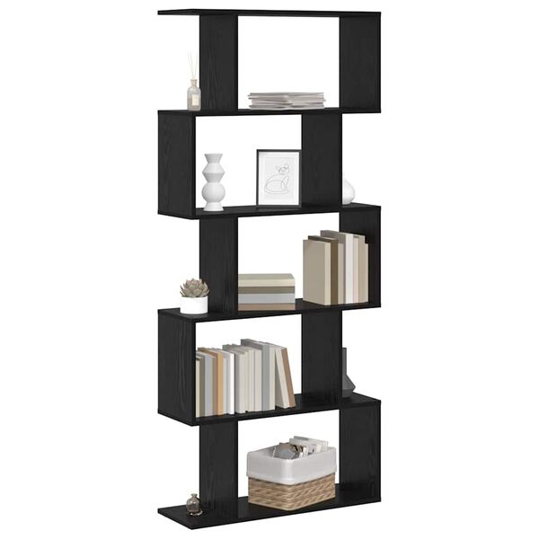 vidaXL B&uuml;cherregal Schwarz Eichen-Optik 70 x 24 x 161 cm Holzwerkstoff