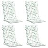 vidaXL Hochlehner-Auflagen 4 Stk. Blattmuster Stoff