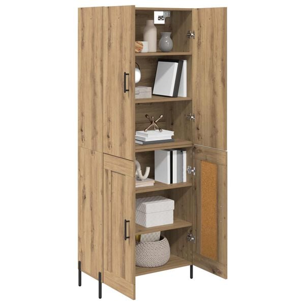 vidaXL Highboard Artisan-Eiche 69,5 x 34 x 180 cm Holzwerkstoff