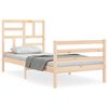 vidaXL Massivholzbett mit Kopfteil 90x200 cm
