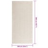 vidaXL Teppich ZIZUR Creme 100x200 cm Jute-Optik Indoor und Outdoor