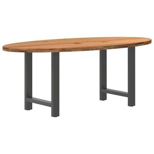 vidaXL Esstisch Hellbraun 200x100x74 cm Massivholz Eiche Oval