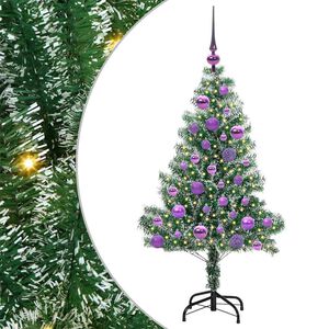 vidaXL K&uuml;nstlicher Weihnachtsbaum beschneit mit LED Licht 120 cm