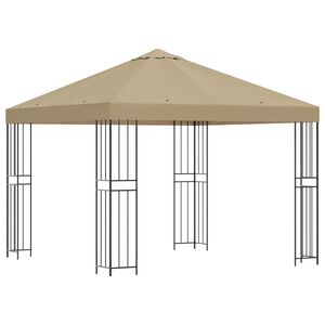 vidaXL Pavillon 3 x 3 m Beige Polyester und Stahl 190 gsm