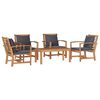 vidaXL Gartensofa-set 5 Stk. Natur Massives Teakholz