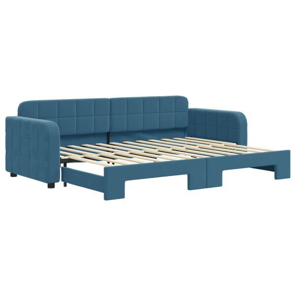 vidaXL Tagesbett Ausziehbar Blau 80x200 cm Samt