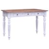 vidaXL Schreibtisch mit Schubladen Wei&szlig; 117x57x75 cm Altholz Massiv