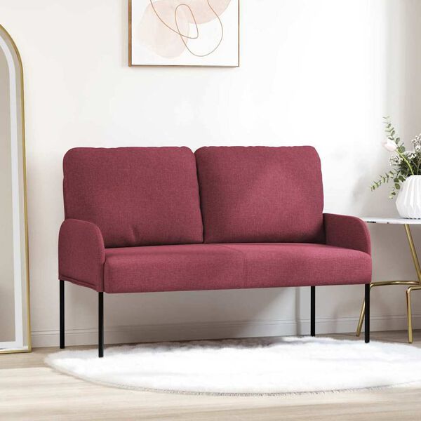 vidaXL Sofas mit Kissen 110cm Weinrot Sperrholz