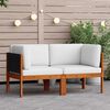 vidaXL Garten-Ecksofas 2-tlg. mit Kissen Holz Akazie & Seil