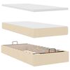 vidaXL Ottoman-Bett mit Matratzen Creme 200x200 cm Stoff
