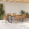 vidaXL Garten Essgruppe 7 pcs Grau und Braun Poly-Rattan
