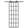 vidaXL Schiebet&uuml;r mit Beschlag Schwarz 76x205 cm ESG-Glas