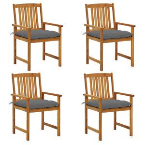 vidaXL Gartenst&uuml;hle mit Kissen 4 Stk. Massivholz Akazie