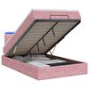 vidaXL Ottoman-Bett mit Matratze und LED Rosa 120 x 200 cm Samt