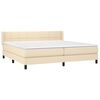 vidaXL Boxspringbett mit Matratze Creme 200x200 cm Stoff