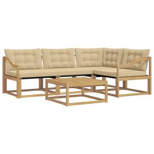 vidaXL Outdoor-Sofagarnitur 5 pcs Wei&szlig; und Beige 79 x 79 x 37 cm
