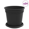 vidaXL Blument&ouml;pfe 24 pcs Schwarz &Oslash; 17 x 14 cm Kunststoff
