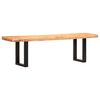 vidaXL Sitzbank 160 cm Raues Mango-Massivholz und Stahl