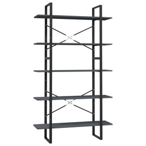 vidaXL B&uuml;cherregal 5 F&auml;cher Grau 100x30x175 cm Massivholz Kiefer