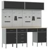 vidaXL Arbeitsschrankset mit Schubladen mit Speicher 10 pcs Schwarz