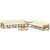 vidaXL Outdoor-Sofagarnitur mit Kissen 9 pcs Natur und Creme