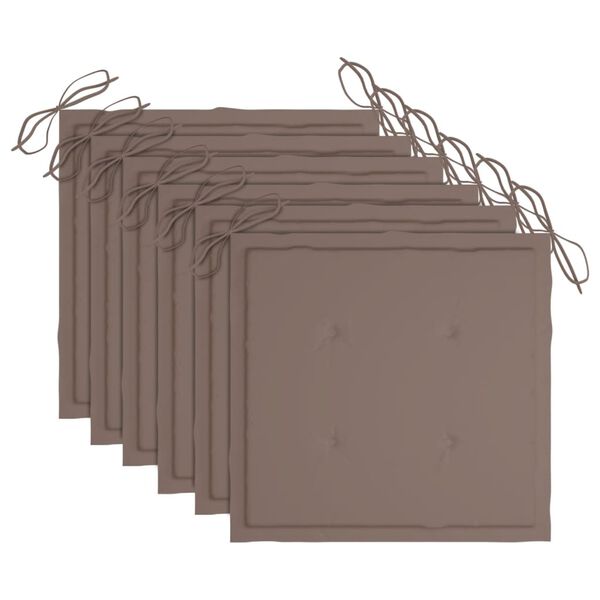 vidaXL Garten-Essst&uuml;hle 6 Stk. mit Kissen Massivholz Akazie