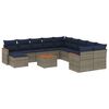 vidaXL 12-teiliges Gartensofa-Set mit Kissen, grau, Polyrattan