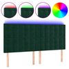 vidaXL LED Kopfteil Dunkelgr&uuml;n 180x5x118/128 cm Samt