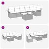vidaXL Gartensofa-set mit Kissen 7 pcs Schwarz Poly-Rattan